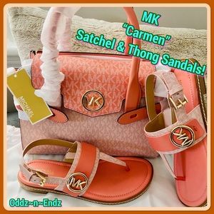 SOLD❌ HOST PICK🎉/FINAL!/Michael Kors Carmen Medium Logo Satchel & Thong Sandals